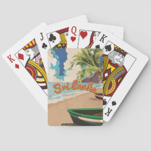 Sri Lanka Vintages Ferien-Reise-Plakat Spielkarten