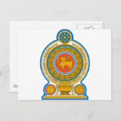 Sri Lanka-Wappen Postkarte (Vorne/Hinten)