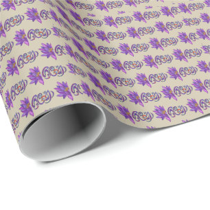SRI LANKA Word mit Lotus Geschenkpapier