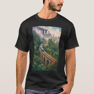 Sri Lanka Zug Illustration Reise Kunst Vintage T-Shirt
