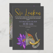 Sri Lankan Heritage Handgemalt Einladung (Vorne/Hinten)