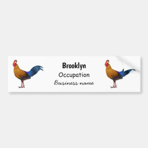 Sri Lankan junglefowl bird cartoon illustration Autoaufkleber