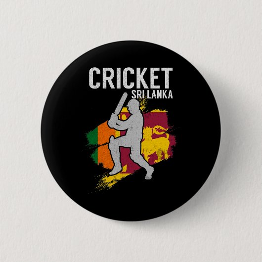 Sri-Lankische Flagge Cricket Button (Vorderseite)