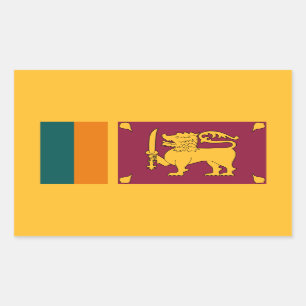 Sri Lankische Flagge, Flagge Sri Lankas Rechteckiger Aufkleber