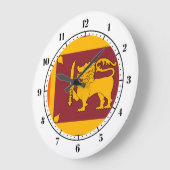 sri-lankische Flagge Große Wanduhr (Winkel)