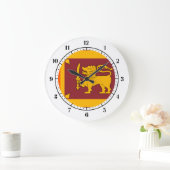 sri-lankische Flagge Große Wanduhr (Zuhause)