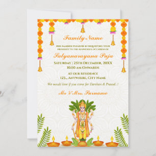 Sri Satyanarayan Pooja Einladungskarte Einladung
