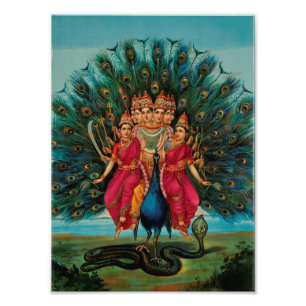 Sri Shanmukaha Subramania Swami von Raja Ravi Varm Fotodruck
