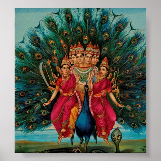 Sri Shanmukaha Subramania Swami von Raja Ravi Varm Poster (Vorne)