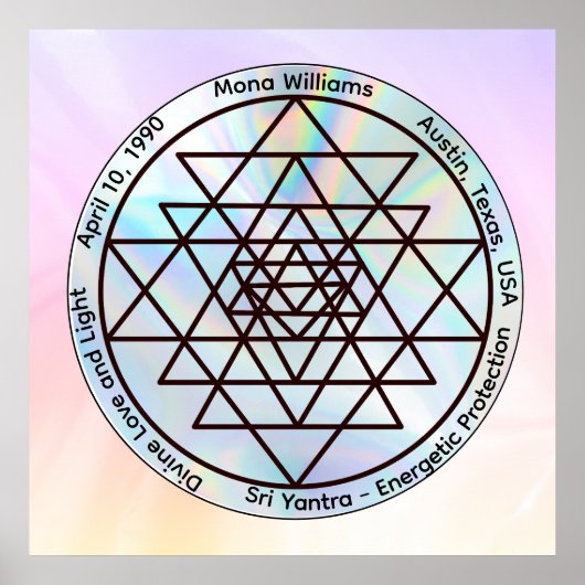 Sri Yantra – Anpassbares Schutzamulett Poster (Vorne)