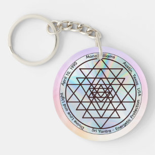 Sri Yantra – Anpassbares Schutzamulett Schlüsselanhänger