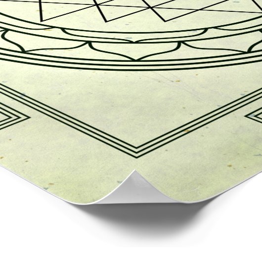 Sri Yantra auf Perchment Poster (Ecke)