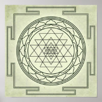 Sri Yantra auf Perchment