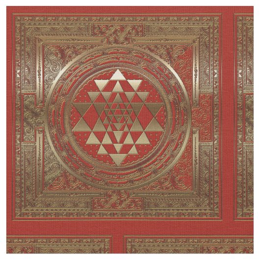 Sri Yantra - Baumwollgewebe Stoff (Nahaufnahme)