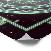 Sri Yantra Blue Glow Poster (Ecke)