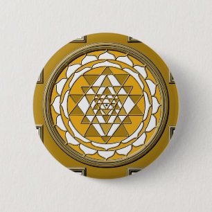 Sri Yantra Bronze Button