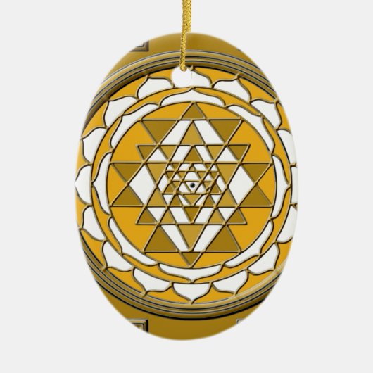 Sri Yantra Bronze Keramik Ornament (Vorne)