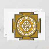 Sri Yantra Bronze Postkarte (Vorne/Hinten)