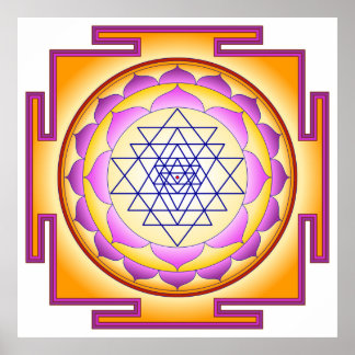 Sri Yantra Chakra Shiva Shakti Navayoni Göttin  Poster