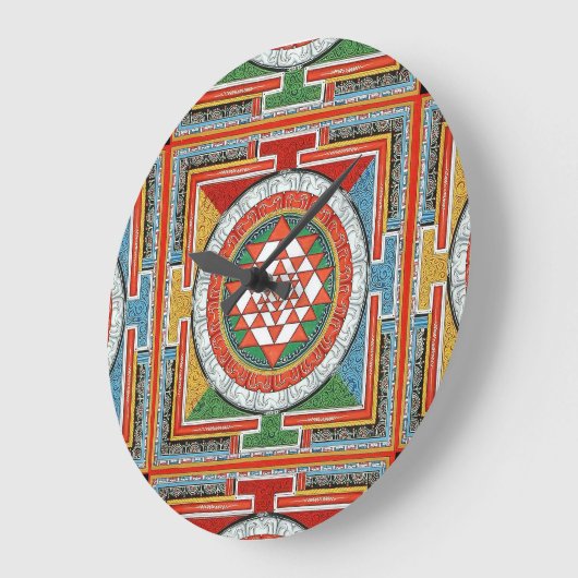 Sri Yantra Clock! Große Wanduhr (Winkel)