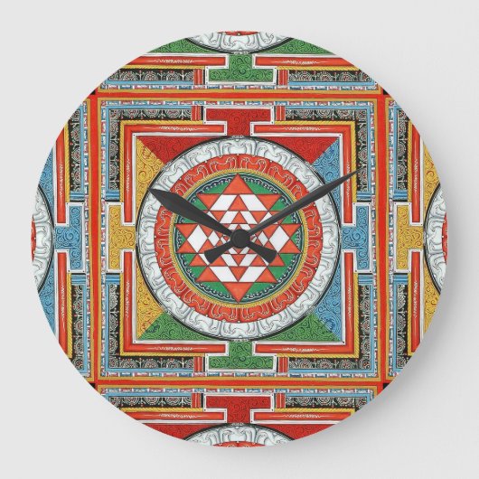 Sri Yantra Clock! Große Wanduhr (Vorderseite)