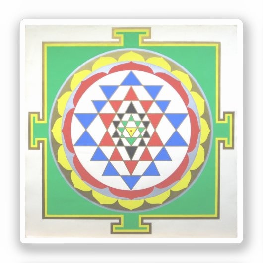 Sri Yantra - Exakte Farben Aufkleber (Vorderseite)