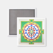 Sri Yantra - Exakte Farben Magnet (Vorderseite/Rückseite)