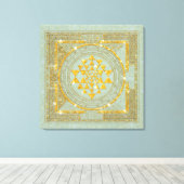 Sri Yantra Golden Glitzer - überzogene Canvas Leinwanddruck (Insitu (Holzboden))