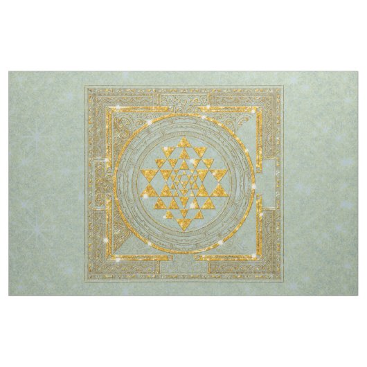 Sri Yantra goldener Glitzer - Gewebe Stoff (Yard (91,4 cm))