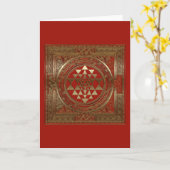 Sri Yantra - Grußkarte Karte (Gelbe Blume)