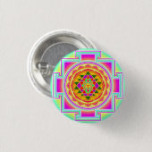 Sri Yantra Heilige Geometrie Button (Vorne & Hinten)