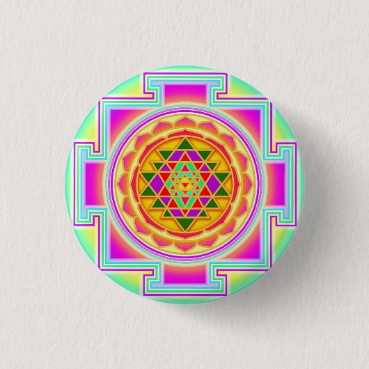 Sri Yantra Heilige Geometrie Button (Vorderseite)