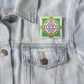 Sri Yantra Heilige Geometrie - Exakte Farben Button (Beispiel)