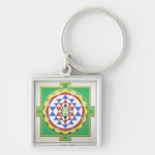 Sri Yantra Heilige Geometrie - Exakte Farben Schlüsselanhänger