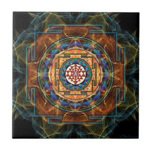 Sri Yantra - heilige Geometrie Fliese