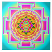 Sri Yantra Heilige Geometrie Fliese (Vorderseite)