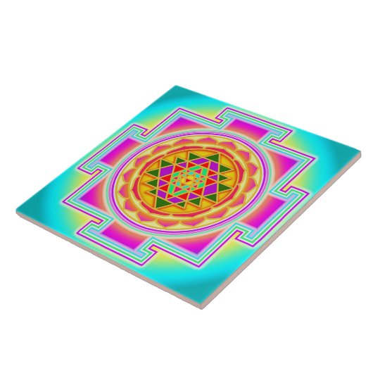 Sri Yantra Heilige Geometrie Fliese (Seite)