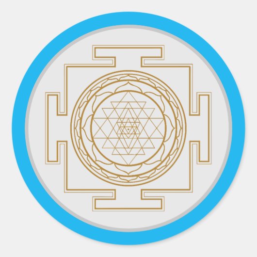 Sri Yantra - Heiliges Symbol Runder Aufkleber (Vorderseite)
