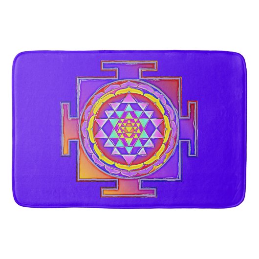 Sri Yantra - Hinduismus Symbol Design 1 Badematte (Vorderseite)