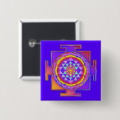 Sri Yantra - Hinduismus Symbol Design 1 Button (Vorne & Hinten)