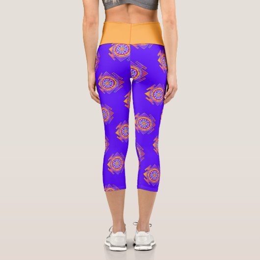 Sri Yantra - Hinduismus Symbol Design 1 Capri Leggings (Rückseite)