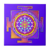 Sri Yantra - Hinduismus Symbol Design 1 Fliese (Vorderseite)