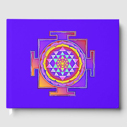 Sri Yantra - Hinduismus Symbol Design 1 Gästebuch (Vorderseite)