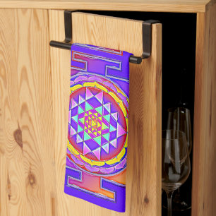 Sri Yantra - Hinduismus Symbol Design 1 Geschirrtuch