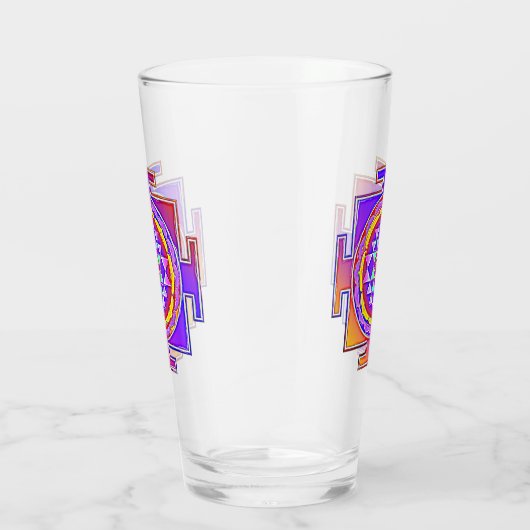 Sri Yantra - Hinduismus Symbol Design 1 Glas (Rechts)