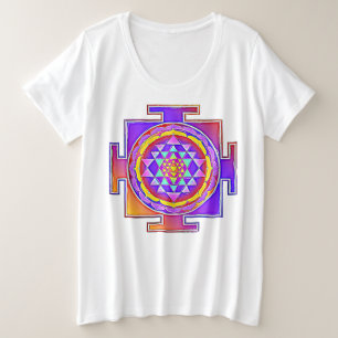 Sri Yantra - Hinduismus Symbol Design 1 Große Größe T-Shirt