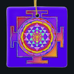 Sri Yantra - Hinduismus Symbol Design 1 Keramikornament<br><div class="desc">Sprit Symbol Design von EDDA Fröhlich / EDDArt | SRI YANTRA | Yantras sind rituelle Diagramme , die zur Meditation oder zur Erfüllung von Initialfunktionen verwendet werden. Das Sri Yantra enthält neun miteinander verbundene Dreiecke, die Shiva vier und fünf Shakti darstellen. | Sie vermissen andere Farben oder Produkte mit diesem...</div>