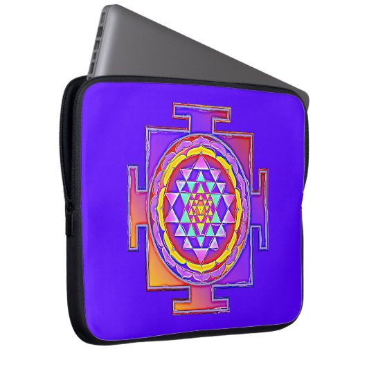 Sri Yantra - Hinduismus Symbol Design 1 Laptopschutzhülle (Vorne Rechts)