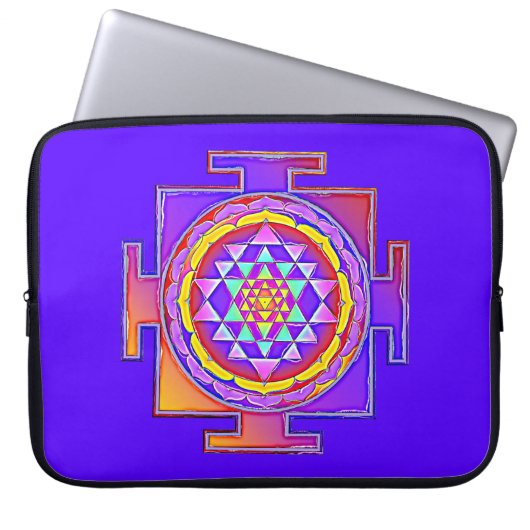 Sri Yantra - Hinduismus Symbol Design 1 Laptopschutzhülle (Vorderseite)