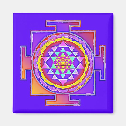 Sri Yantra - Hinduismus Symbol Design 1 Magnet (Vorne)